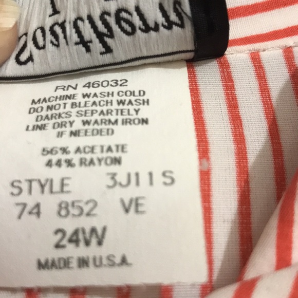 Orange White Stripe Blouse - Picture 4 of 5